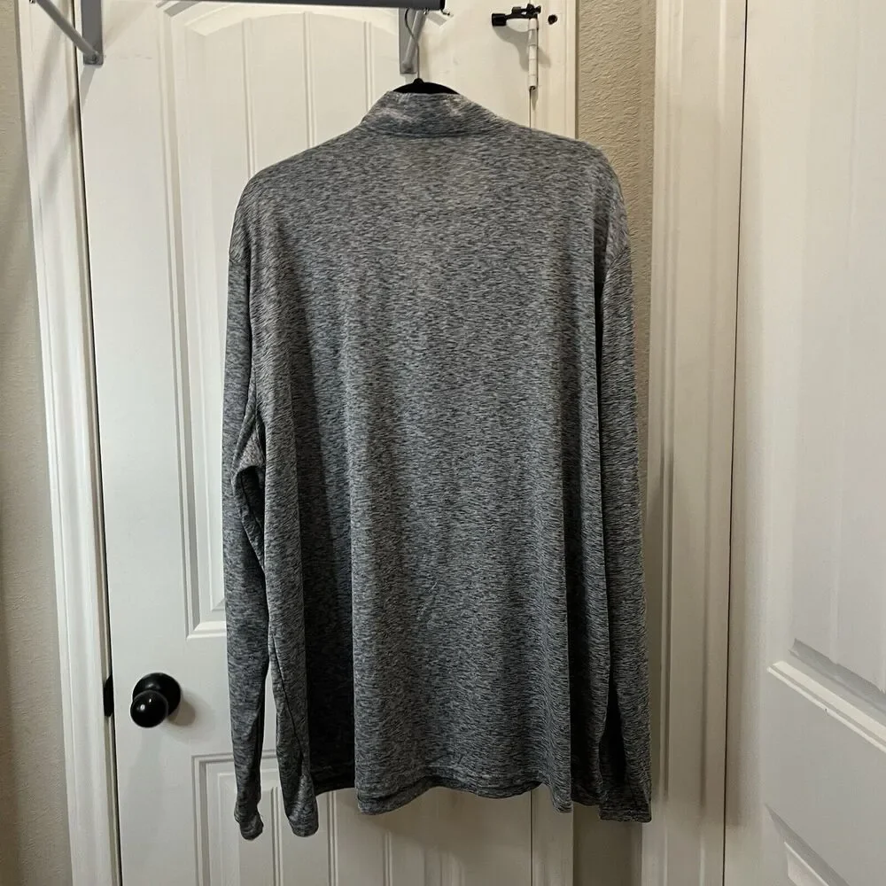 Real Essentials Gray Space Dye Quarter Zip Pullover Long Sleeve Shirt Mens 2XL